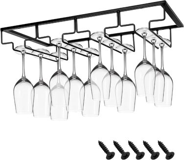 Металевий тримач для келихів вина Anshuke - 4 ряди, 8-12 келихів, для дому, ресторану, бару