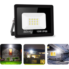 Bright LED Floodlight Outdoor, Warm White, Outdoor Floodlight, Super Bright 10000LM Floodlight, Outdoor Spotlight IP66 Waterproof, 3000K Outdoor Spotlight, Warm Searchlight for Garden, Garage, Yard (Warm White) (Warm White, 10W-NEW)