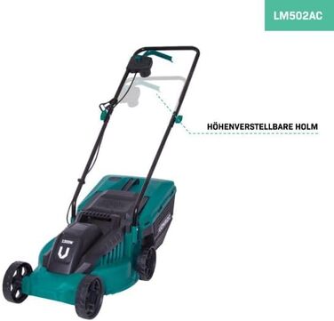 VONROC Corded Electric Lawn Mower | 1300W - 32cm Cutting Width - Adjustable Cutting Height 30-70MM | Electric Scythe Mower for Small to Medium-Sized Areas