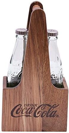 TableCraft Coca-Cola CC339NW Salt and Pepper Shaker Set with Wooden Box