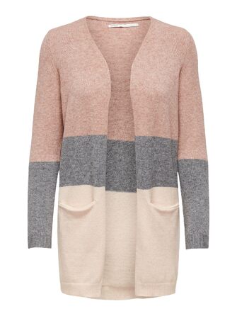 Жіночий кардиган ONLQUEEN Strickjacke Misty Rose/Stripes, S - Теплий трикотажний жакет