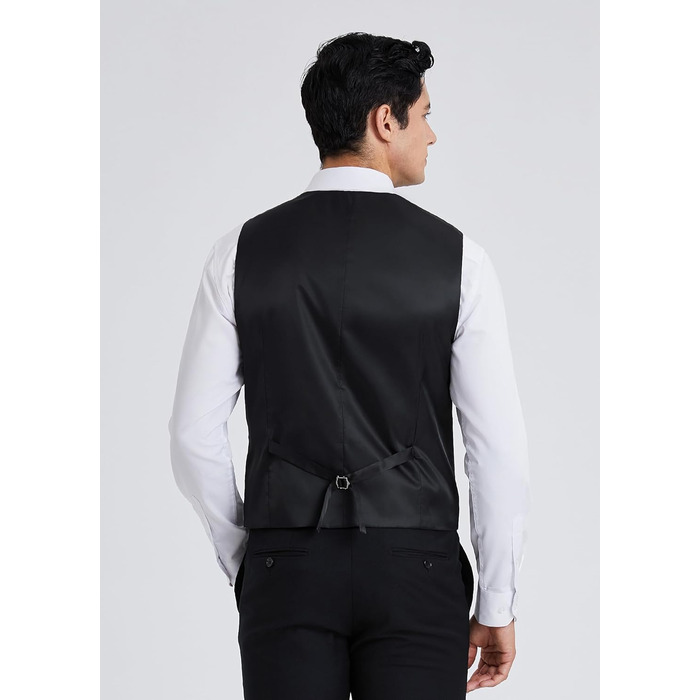 HISDERN Жилет чоловічий для весілля та офіційних заходів, класичний, ретро, бавовна, однотонний, елегантний, бізнес, XS-4XL, сірий