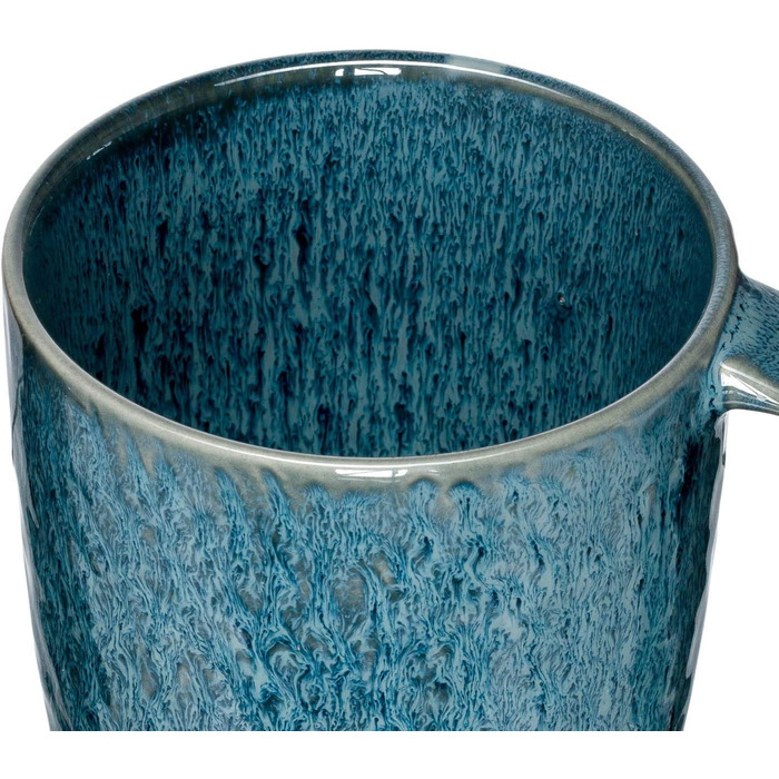 Leonardo Matera Ceramic Mug Set, 2-piece, dishwasher-safe coffee mugs, 2 microwave-safe tea mugs, glazed cups, blue, 430 ml, 026996