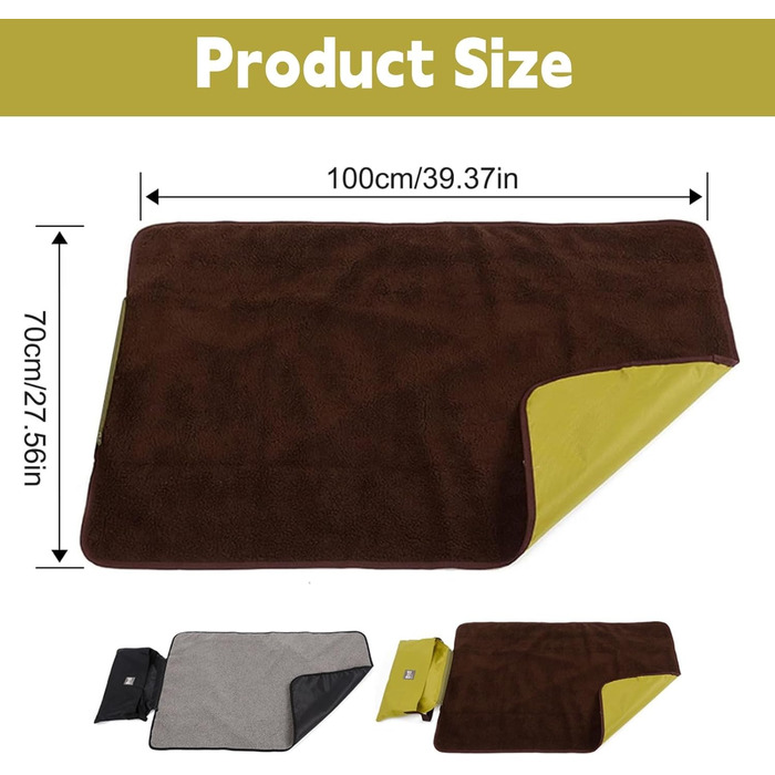 Зручна собача лежанка-підстилка: водонепроникна, для подорожей, з оксфордської тканини, зелена