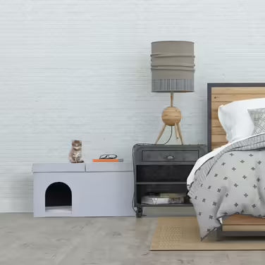 Relaxdays Cat Cave in Grey with Lid
