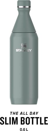 Фляга Stanley All Day Slim з нержавіючої сталі 0.6L - Термофляга, охолоджує до 6 годин, зберігає лід до 11 годин, без BPA, не протікає, придатна для миття в посудомийній машині (Shale)