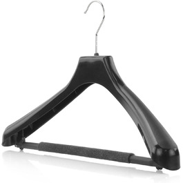 Пластикові вішалки для одягу Hangerworld, 10 шт, 42 см, чорні, з нековзною перекладиною та пінкою