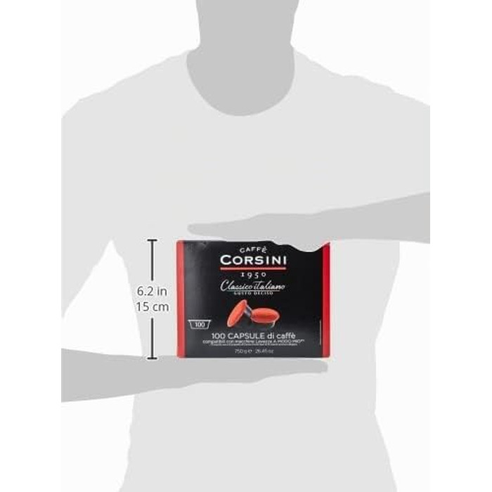 Кава в капсулах Caffè Corsini Classico Italiano, сумісні з Lavazza a Modo Mio, 100 шт по 7.5 г