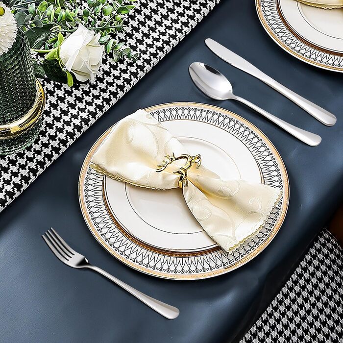 Набір столових приборів KitchenBoss на 6 осіб (30 предметів), нержавіюча сталь, придатний для миття в посудомийній машині, сріблястий