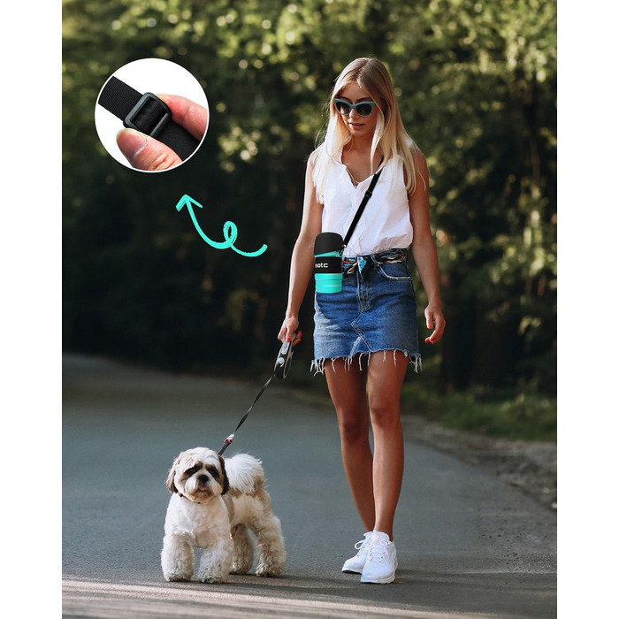 Складана пляшка для води для собак Lesotc 800 мл, блакитний колір, для прогулянок, подорожей та кемпінгу