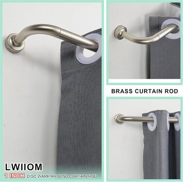 Штанга для штор Warmgold, діаметр 2,5 см, регульована затемнююча штанга, алюмінієві кінці та кріплення, 71–381 см (2 шт. 71–218 см, полірована нікель)