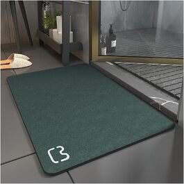 Absorbent Bath Mat, Non-Slip Bathroom Rug, Microfiber Bath Mat, Non-Slip Shower Mat, Quick-Drying, Rug for Living Room, Kitchen and Toilet, Machine Washable (Dark Green, 40*60) Dark Green 40 x 60 cm