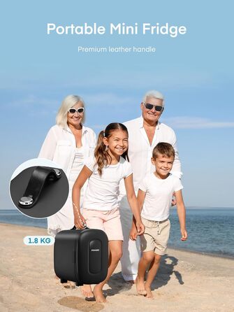 Міні-холодильник FOHERE 5 літрів: для косметики, напоїв, USB живлення, 220V/12V, для спальні, офісу, авто (чорний)