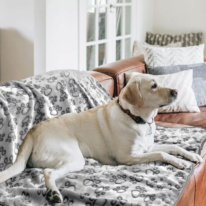 М'яка ковдра для собак та котів, 130x110 см (сіра), 1 шт. - для дому, в подорожі, захист дивану