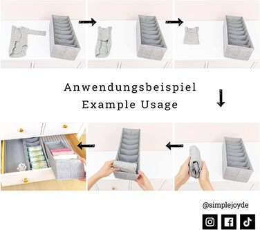 SIMPLE JOY® HEMNES Double Organizer for IKEA HEMNES Double Dresser; THE ORIGINAL; custom fit; Sturdy base; Drawer organization system for baby supplies, baby clothes, socks; 8-piece set