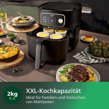 Philips Airfryer Combi 7000 Series XXL - 8.3 l (2 kg), 22-in-1 Airfryer, WiFi Connection, Automatic Cooking Programs, 99% Less Fat with Rapid CombiAir, Recipe App (HD9875/90)