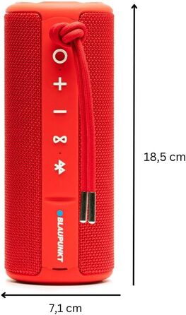 Портативна Bluetooth колонка Blaupunkt BT 214: бездротова, до 10 годин, Bluetooth 5.0, AUX, гучний зв'язок, чіткий звук, баси, чорна