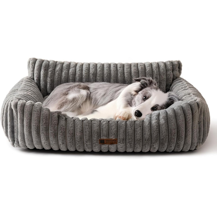 М'яке ліжко для котів та собак MEWOOFUN - зручне та затишне ліжко для домашніх тварин (сірий, 91x72x30 см)