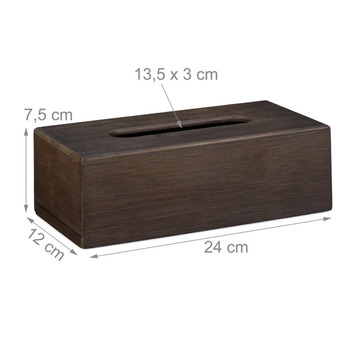 Relaxdays Bamboo Towel Box Dark Brown