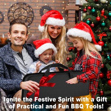 Набір гриль-посуду 11 предметів, 34 см, нержавіюча сталь, аксесуари для гриля: щипці, виделка, переносна сумка, практичний багатофункціональний набір для барбекю, подарунок для чоловіків, сріблястий