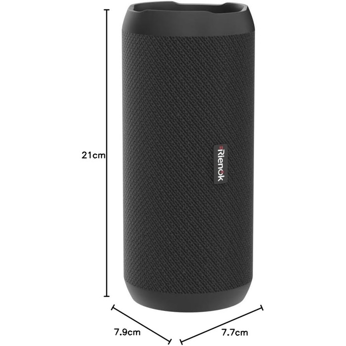 Портативна Bluetooth колонка RIENOK з підсвічуванням, IPX7, 3600 mAh, чорна