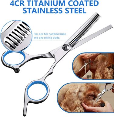 Професійна ножиця для грумінгу собак та котів, 6.5 дюймів, блакитна
