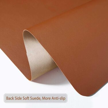 Підкладка на стіл велика 90x43 см Braun з PU шкіри, килимок для миші, клавіатури та ноутбука, водонепроникний, антиковзкий