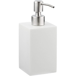 Дозатор для мила Relaxdays 300 мл, наповнюваний, для ванної/кухні, білий, з нержавіючою сталею