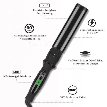Професійний локон для волосся Parwin Pro Beauty Lockenstab 7-в-1, керамічний, LCD-дисплей, 100-230°C