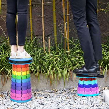 Складаний туристичний стільчик-табурет, 440lbs, з сумкою, для кемпінгу, риболовлі, подорожей, барбекю (Райдужний)