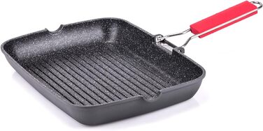 Сковорода-гриль Moneta Pro Grill 24x34 см з складаною ручкою, підходить для індукції