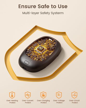 Електричні грілки для рук 2 шт. з підзарядкою, багаторазові, 3 режими нагріву, портативні, для жінок та чоловіків, для відпочинку на природі, кемпінгу, гольфу, полювання, чорного кольору