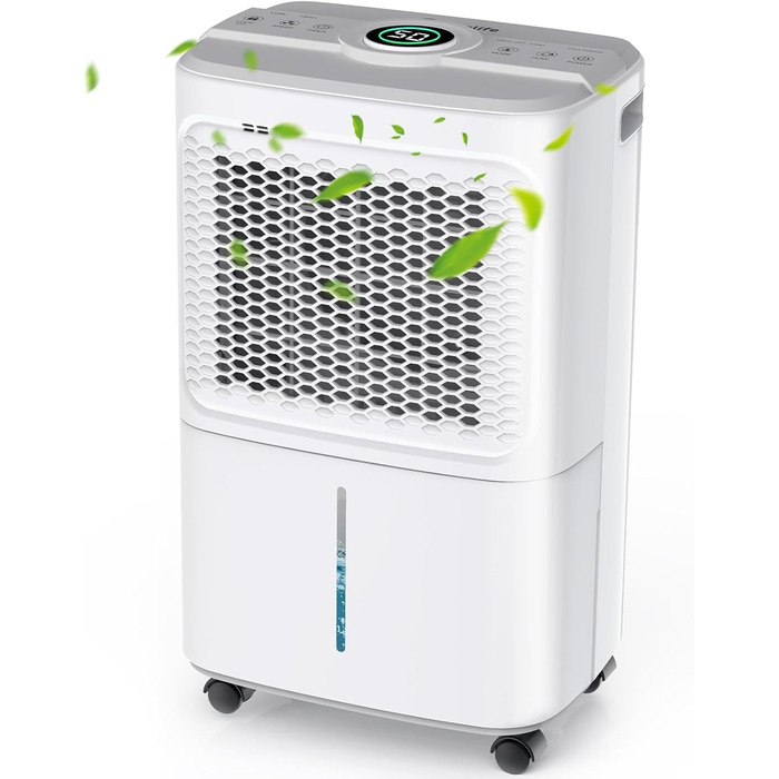 Електричний осушувач повітря Crecolife 12L/24h, 190W, для приміщень 20м², з цифровим дисплеєм та сенсорною панеллю керування, 3 режими осушення, 2 варіанти зливу, таймер 24г