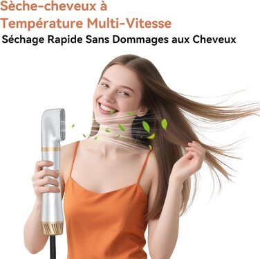 Air Styler: 5-в-1 Мультистайлер для волосся - фен-щітка, 800W, для об'єму, локонів, випрямлення та сушіння (Золотий)