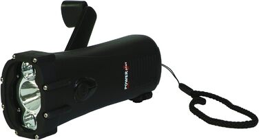 POWERplus Shark Waterproof Dynamo Crank / USB Rechargeable LED Flashlight / Emergency Charger Black