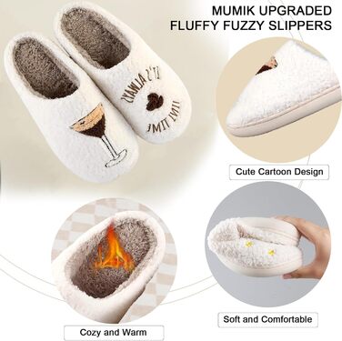 Тапочки домішки жіночі чоловічі м'які плюшеві ретро, теплі, зручні, з антиковзким покриттям, сліпони, білий ведмедик, 40/41 EU