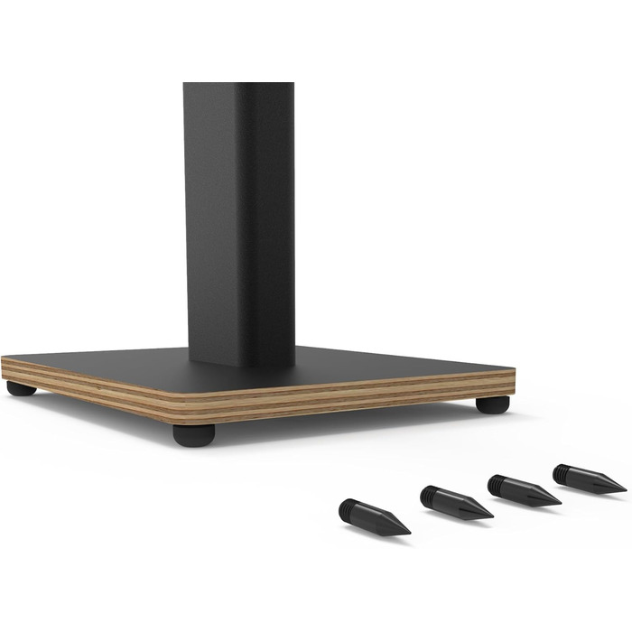 Підлогові стійки для акустики Kanto ST34P - пара, чорний метал, дерев'яний постамент | До 13.6 кг