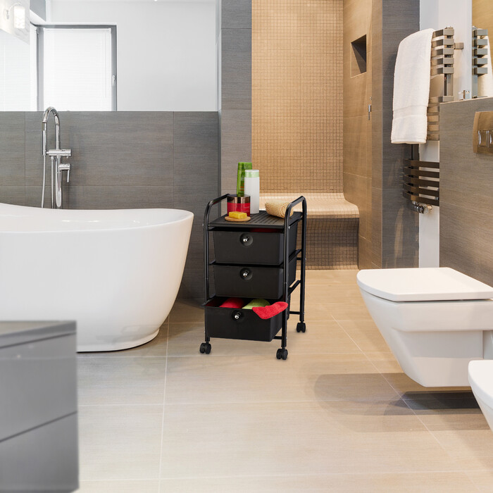 Relaxdays Rolling Cart with 3 Drawers