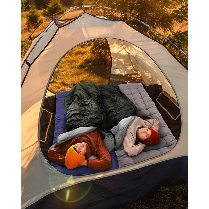 Сплячий мішок Sportneer Outdoor - ковдровий спальний мішок 3-4 сезони для дорослих, теплий, для кемпінгу, подорожей та активного відпочинку, 220x85 см, чорний