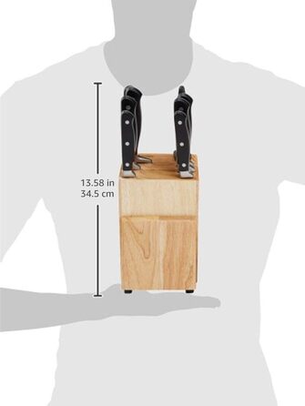 Amazon Basics Premium Knife Block Set - 9 Piece Black Set