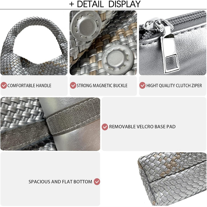 Клатч жіночий JINMANXUE B988 сріблясто-золотий вечірній, сумочка клатч