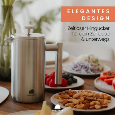 Groenenberg French Press I High-quality French Press Thermos with Keep-Warm Function I Coffee Maker in various sizes from 300ml to 1 Liter, 0.35 Liter