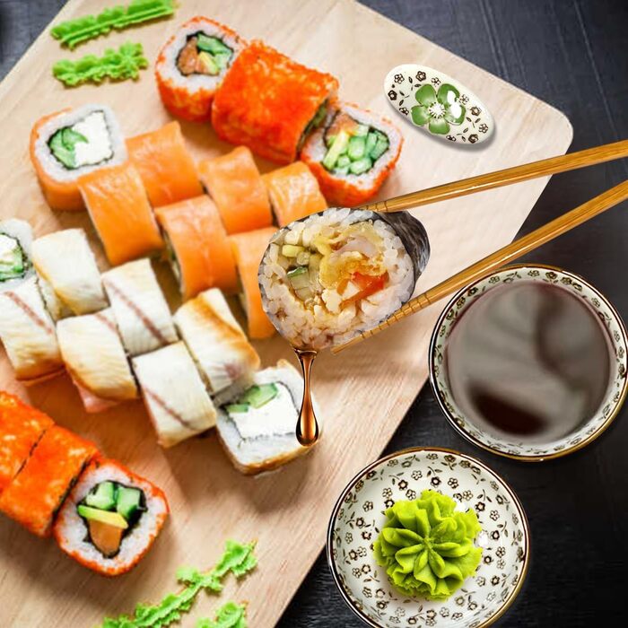 Набір для суші на 4 особи, 12 шт., кераміка, набір для сервірування, керамічні соусники, дизайн 