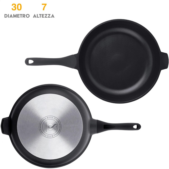 Набір сковорідок Stone&Stone (4 шт.) 20-24-28-32 см | Антипригарне покриття, для індукції та газу | Професійні сковороди з німецьким покриттям + 4 кришки, 4 аксесуари, без PFAS
