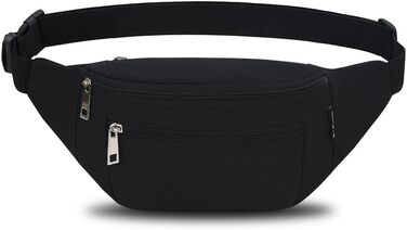 Чоловіча та жіноча поясна сумка на пояс, водонепроникна, для спорту, подорожей, кемпінгу, бігу, велосипеда (чорна)