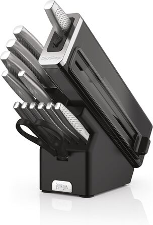 Набір ножів Ninja Foodi StaySharp Deluxe, 14 предметів з точилкою, K32014EUUK, з дерев'яною ручкою