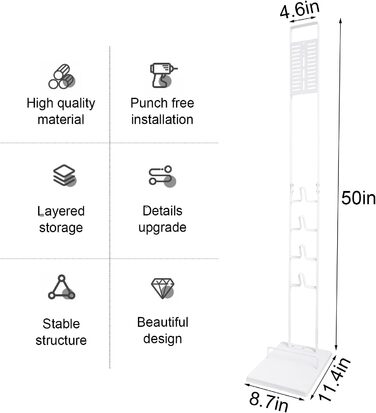 Підставка для пилососа Dyson V6 V7 V8 V10 V11 DC58 DC59 DC62 DC74 - без свердління (біла)