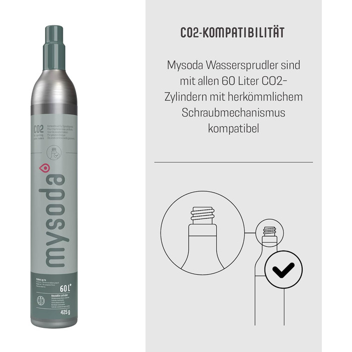 Mysoda Ruby 2 – карбонізатор для води з алюмінію (чорно-срібний) + пляшка 1л