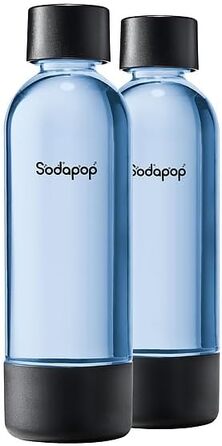 Sodapop Wassersprudler Logan Чорний Матовий - Газоварка для води з 2 скляними (850 мл, 600 мл) та 1 PET пляшкою (850 мл), 42.6 см