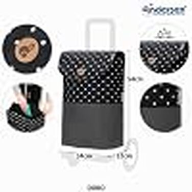 Сумка-візок для покупок ANDERSEN Scala Shopper Duko, 36 л, водовідштовхуюча, складана, з безшумними колесами (Чорна)